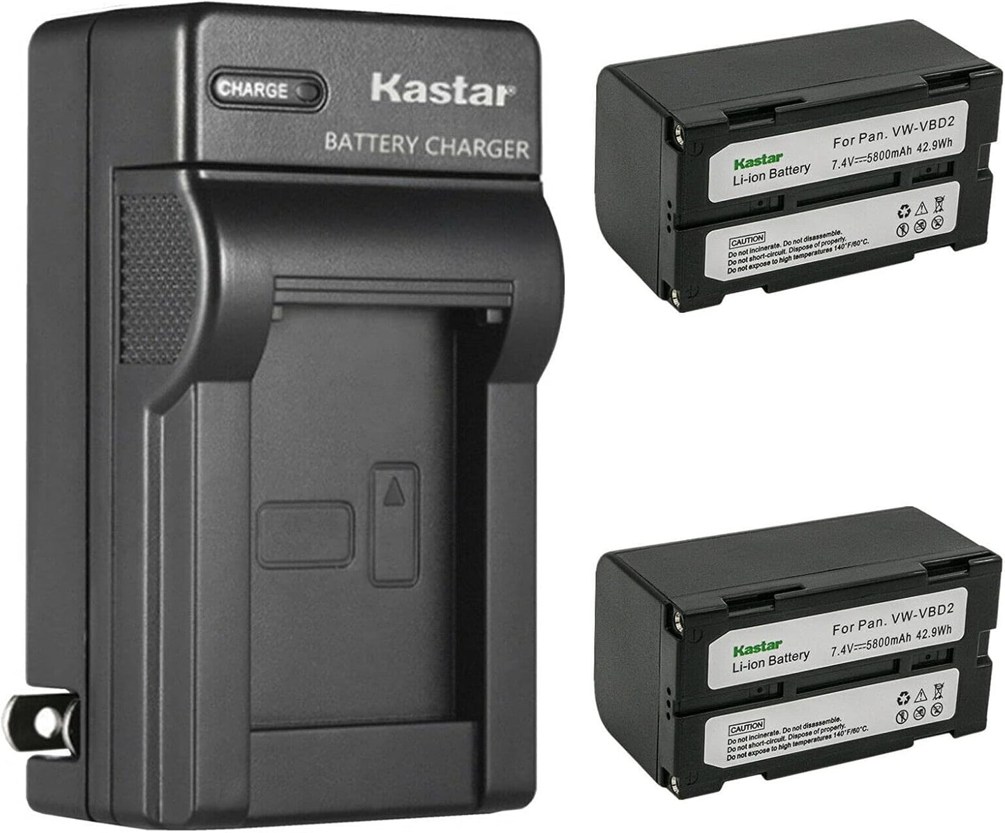 Kastar 2-Pack Battery and AC Wall Charger for Proscan Models