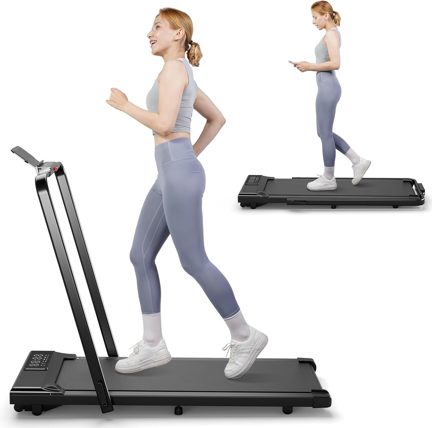 Compact 3.0HP Walking Pad Treadmill - App-Enabled, Portable & Sturdy!