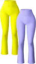 OQQ Women's Ribbed Seamless High Waist Bell Bottoms (Style 5X2C)