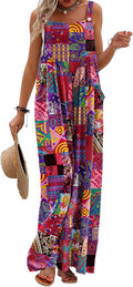 YESNO Women's Summer Casual Overalls Loose Wide Leg Jumpsuits - Airy