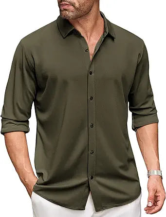 COOFANDY Men's Long Sleeve Wrinkle Free Button Down Shirt