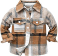 Toddler Baby Boys Plaid Flannel Shirt Long Sleeve Button Down - Warm