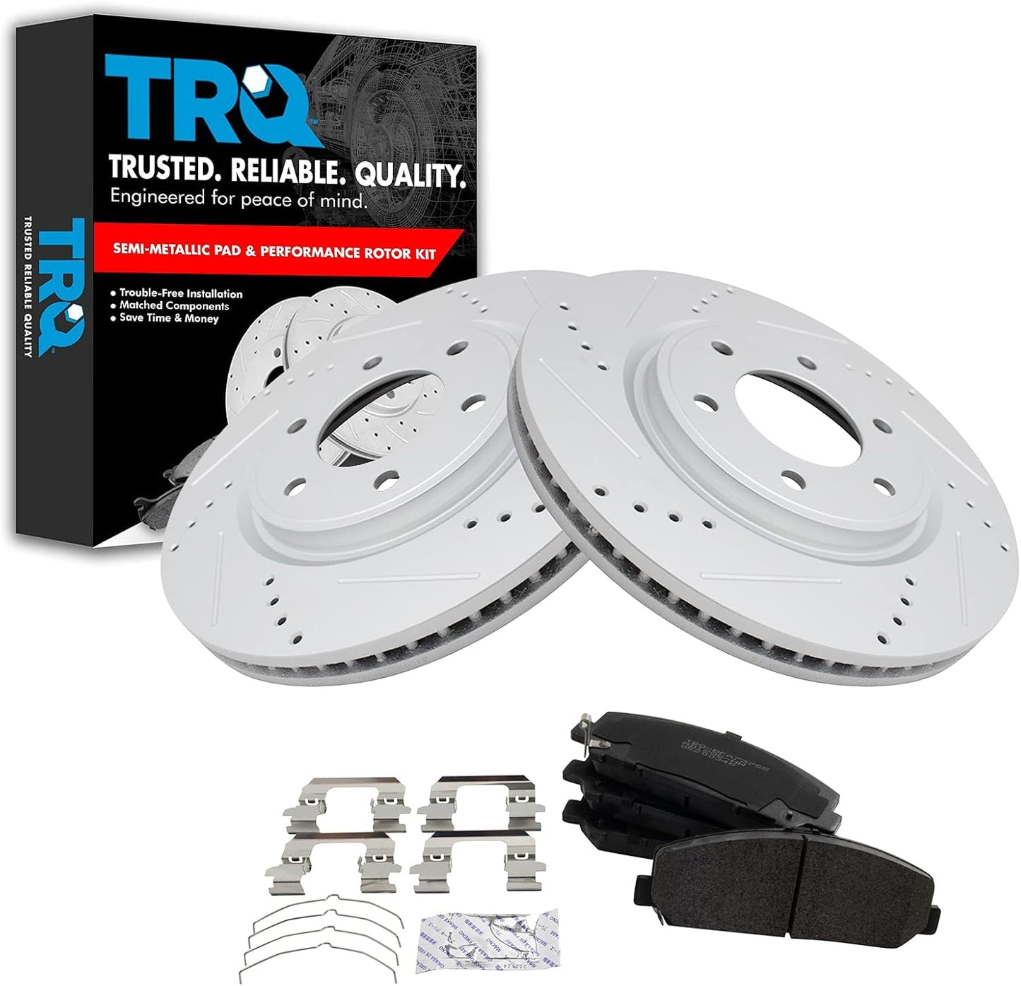 TRQ Front Performance Brake Pad & Rotor Kit for INFINITI QX56
