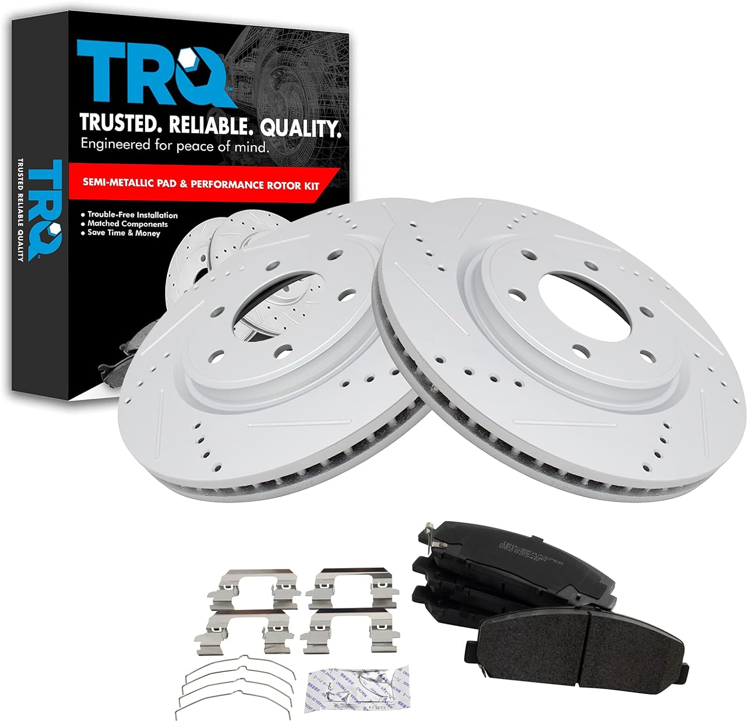 TRQ Front Performance Brake Pad & Rotor Kit for INFINITI QX56