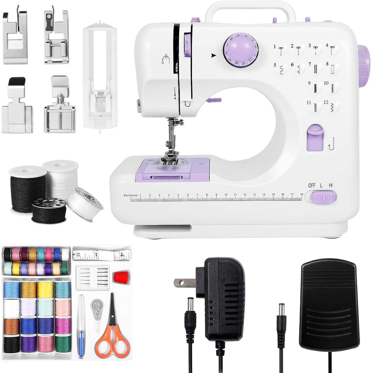 Sewing Machine for Beginners with 12 Built-in Stitches Options
