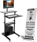 Mobile Computer Cart with Monitor Mount up to 32 in - Rolling Standing
