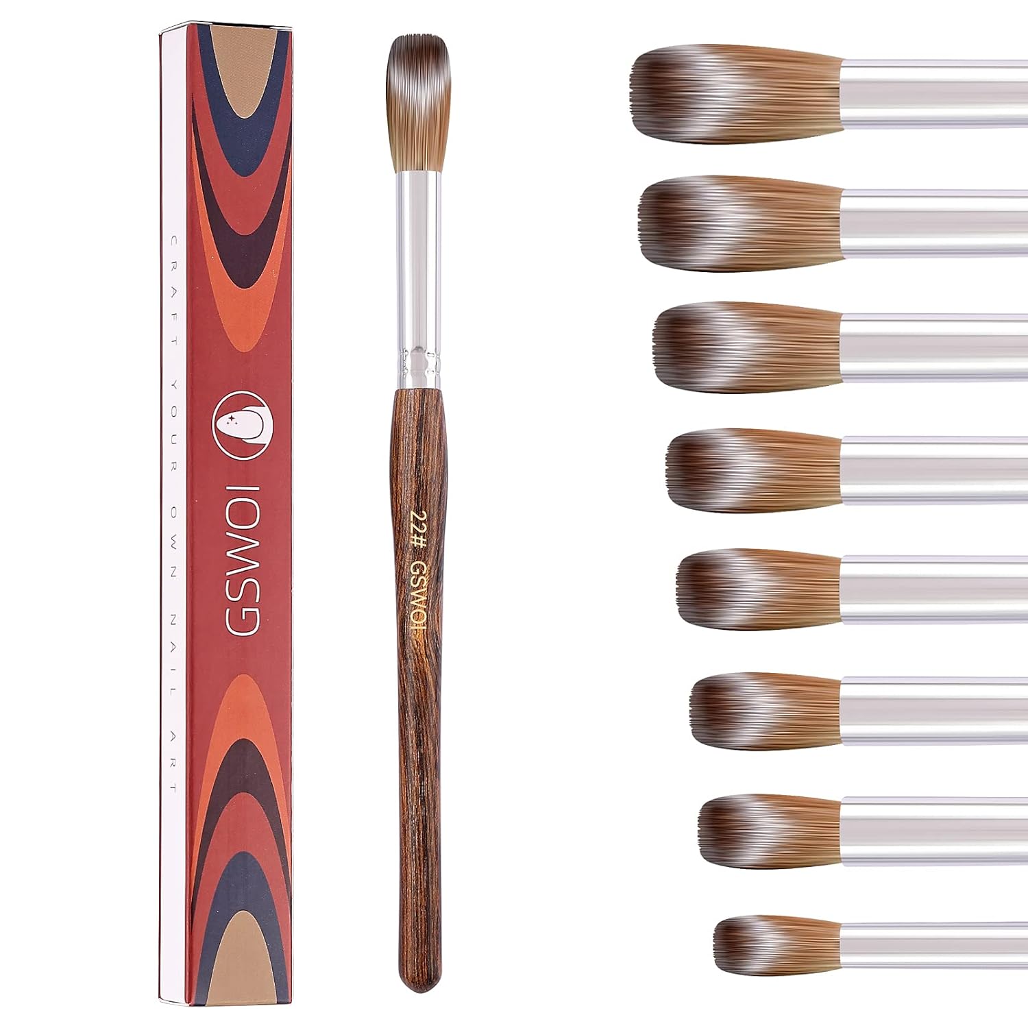 100% Kolinsky Acrylic Brush Size 22 for Professional Nail Art