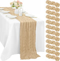 Cheesecloth Table Runner 35 x 120 in 12 Pack Sand - Rustic Sheer Decor