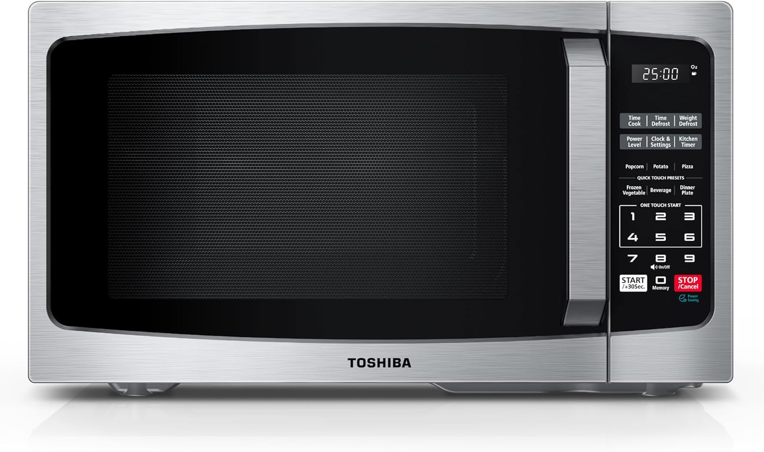 Toshiba Small Microwave Oven - 6 Auto Menus, Quiet Mute & Child Lock, LED, Perfect for Apartments & Dorms