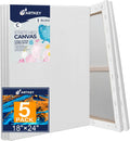 Stretched Canvases for Painting 18x24 in 5-Pack - Triple Primed Ready