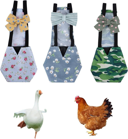 Waterproof Reusable Chicken & Duck Diapers Set - Size:S