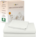 California Design Den Twin Sheet Set - Natural 100% Cotton Sateen
