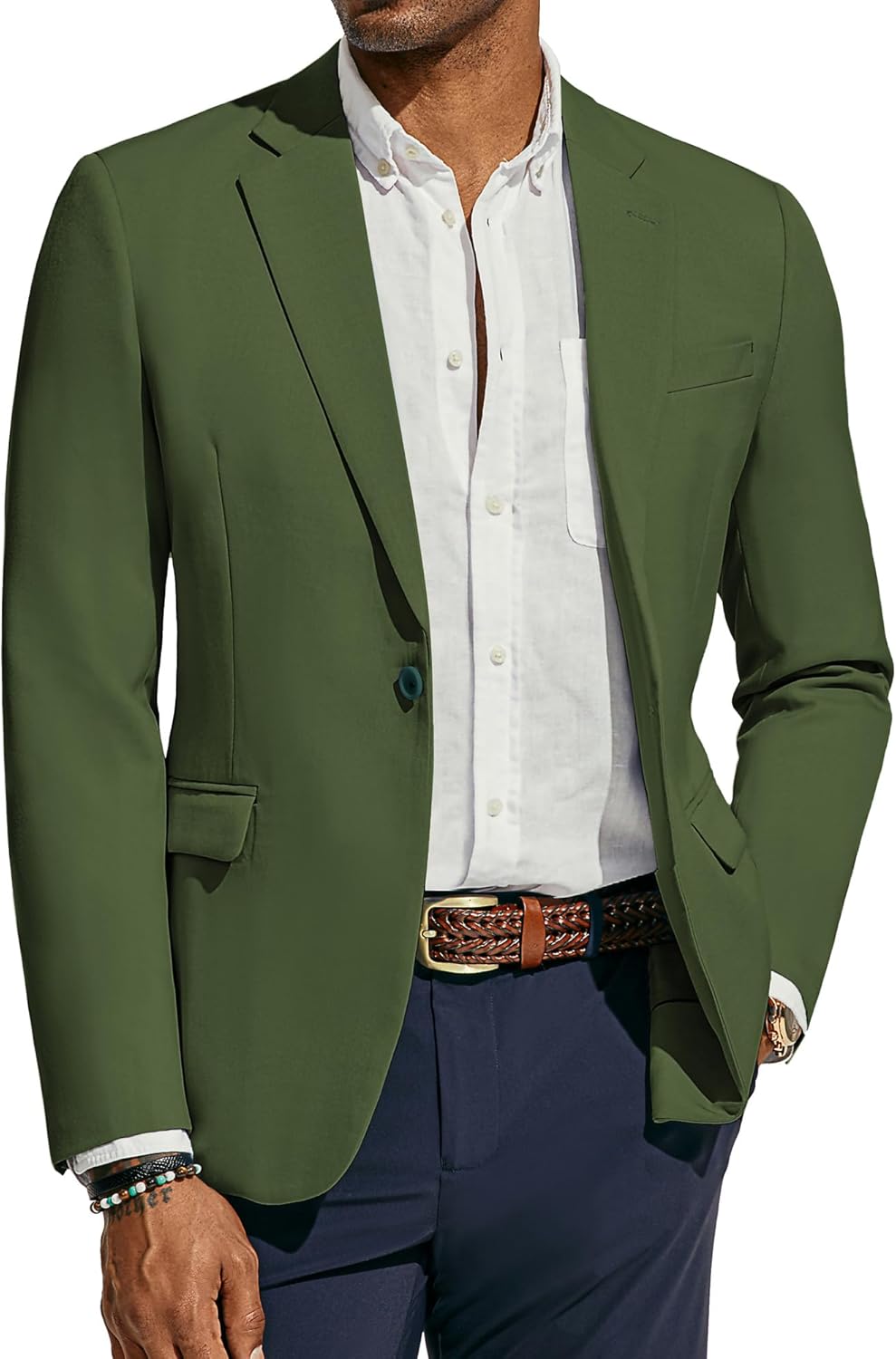Lightweight Sport Coat for Men - Casual One Button Blazer