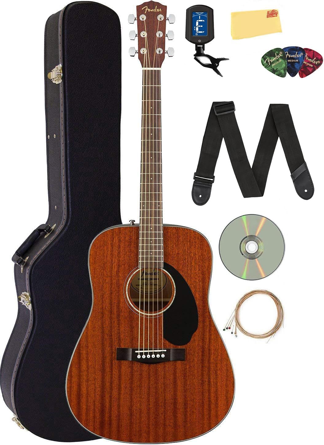 Fender CD-60S All Mahogany Acoustic Guitar Bundle