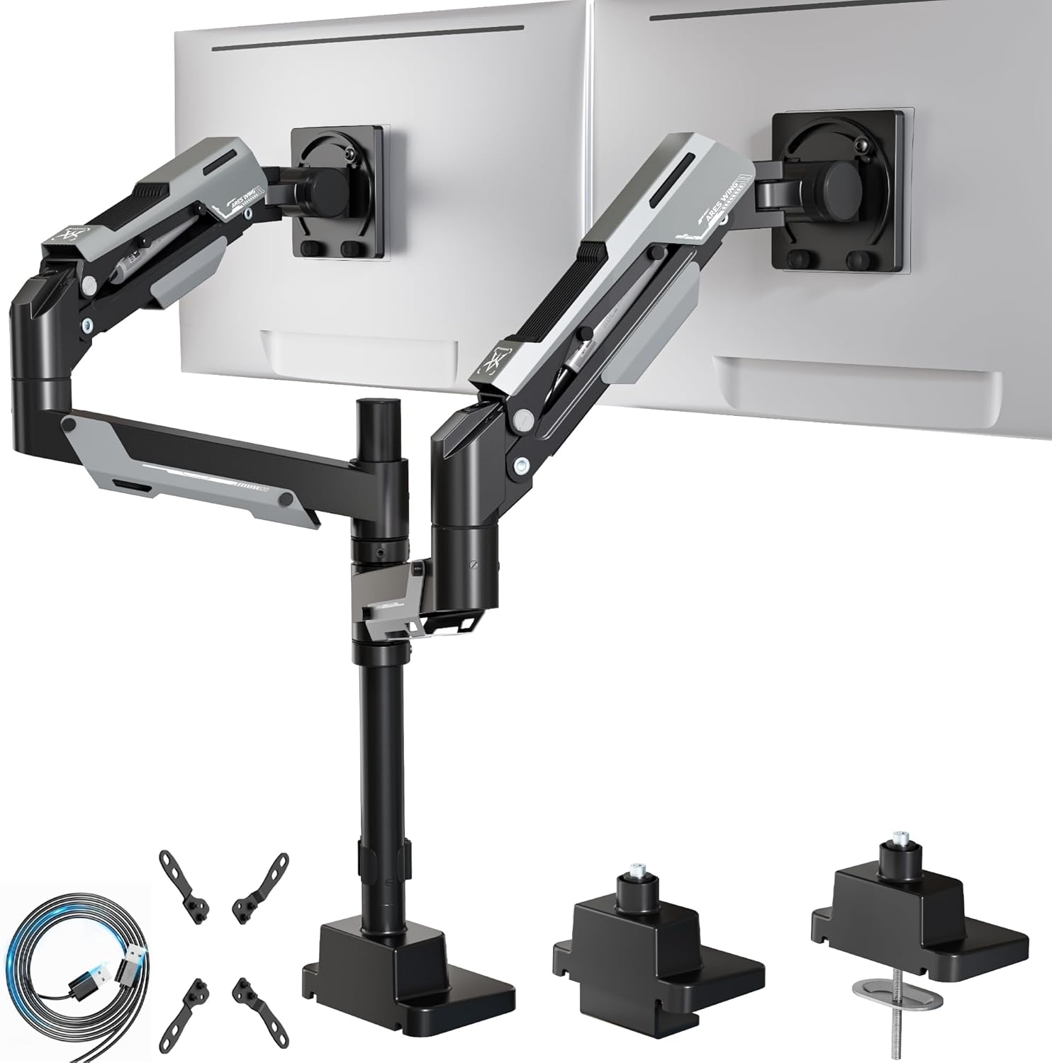 ARES WING Dual Monitor Mount for 24-57 Inch Ultrawide Screens