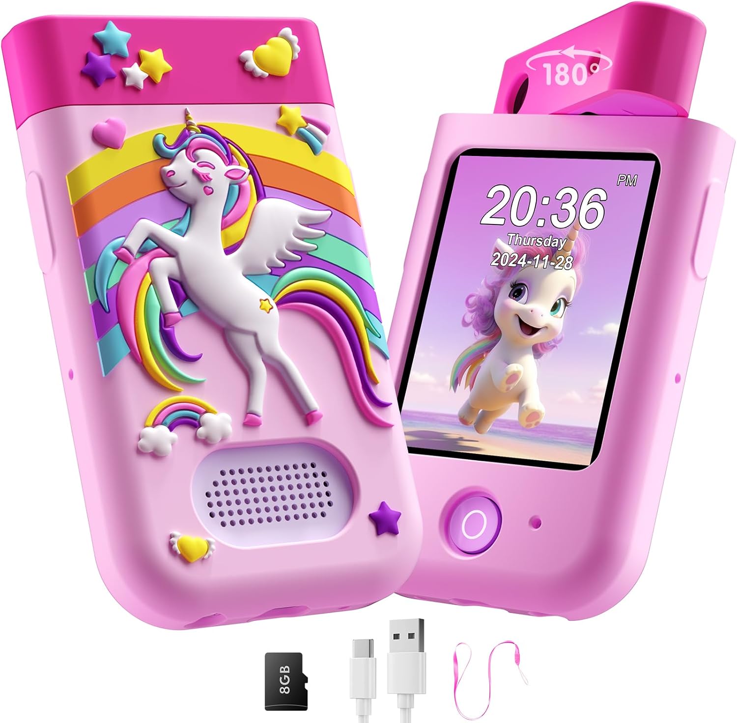 BiuLeon Kids Smart Phone - Rotating Camera & Learning Games!