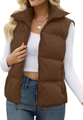 JZC Women's Crop Puffer Vest Lightweight Sleeveless Jacket - Warm will