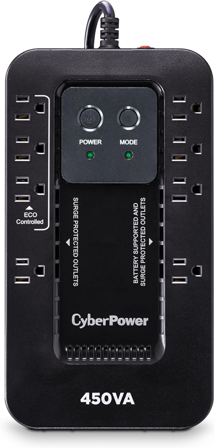 CyberPower EC450G UPS System: Compact Battery Backup & Surge Protector