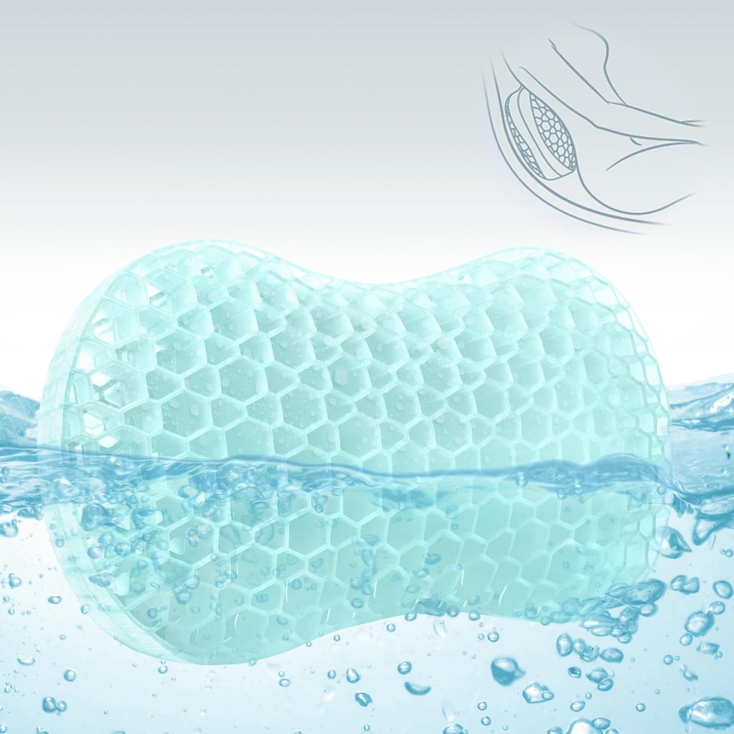 Sunlit Bath Jello Gel Bath Pillow for Ultimate Back Support