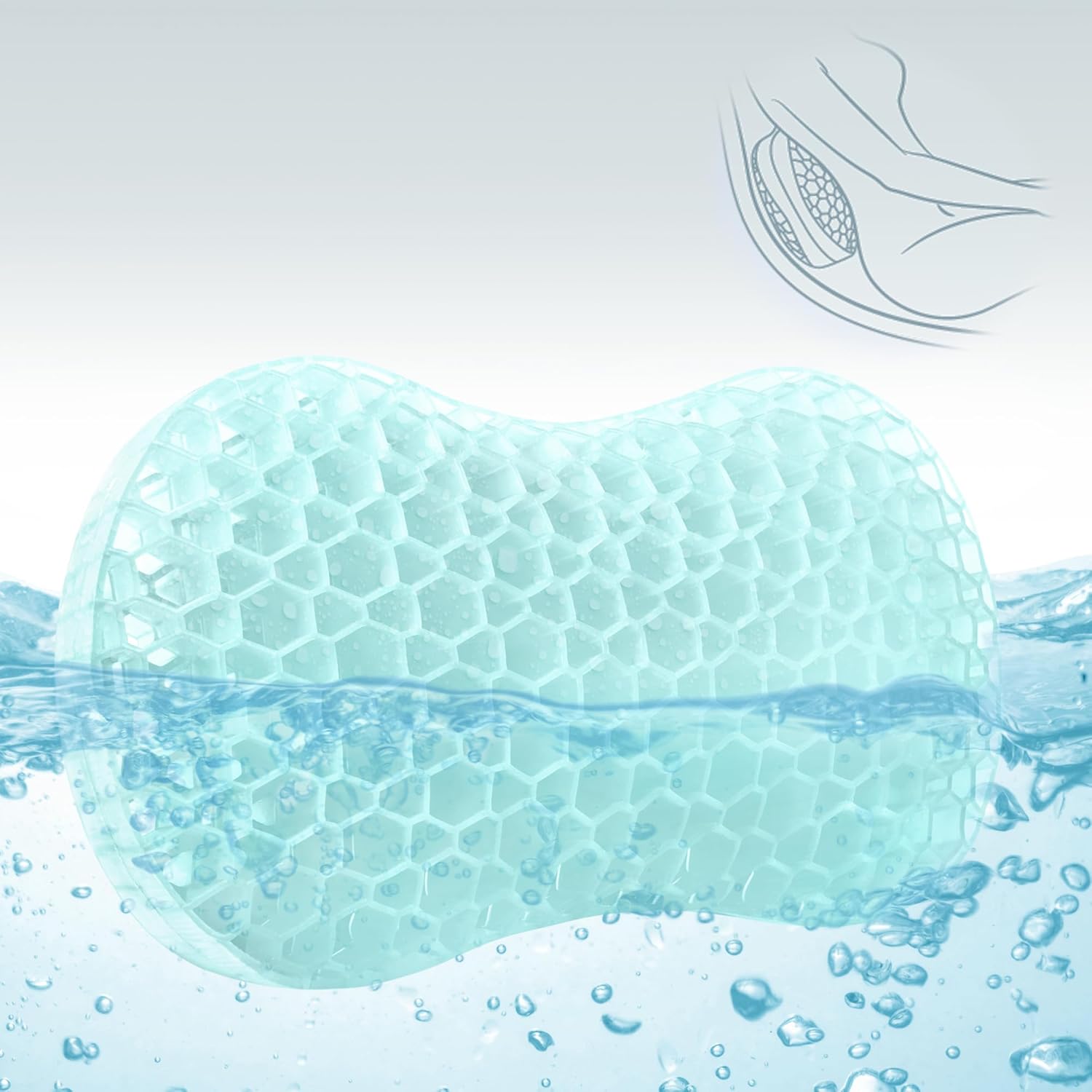 Sunlit Bath Jello Gel Bath Pillow for Ultimate Back Support