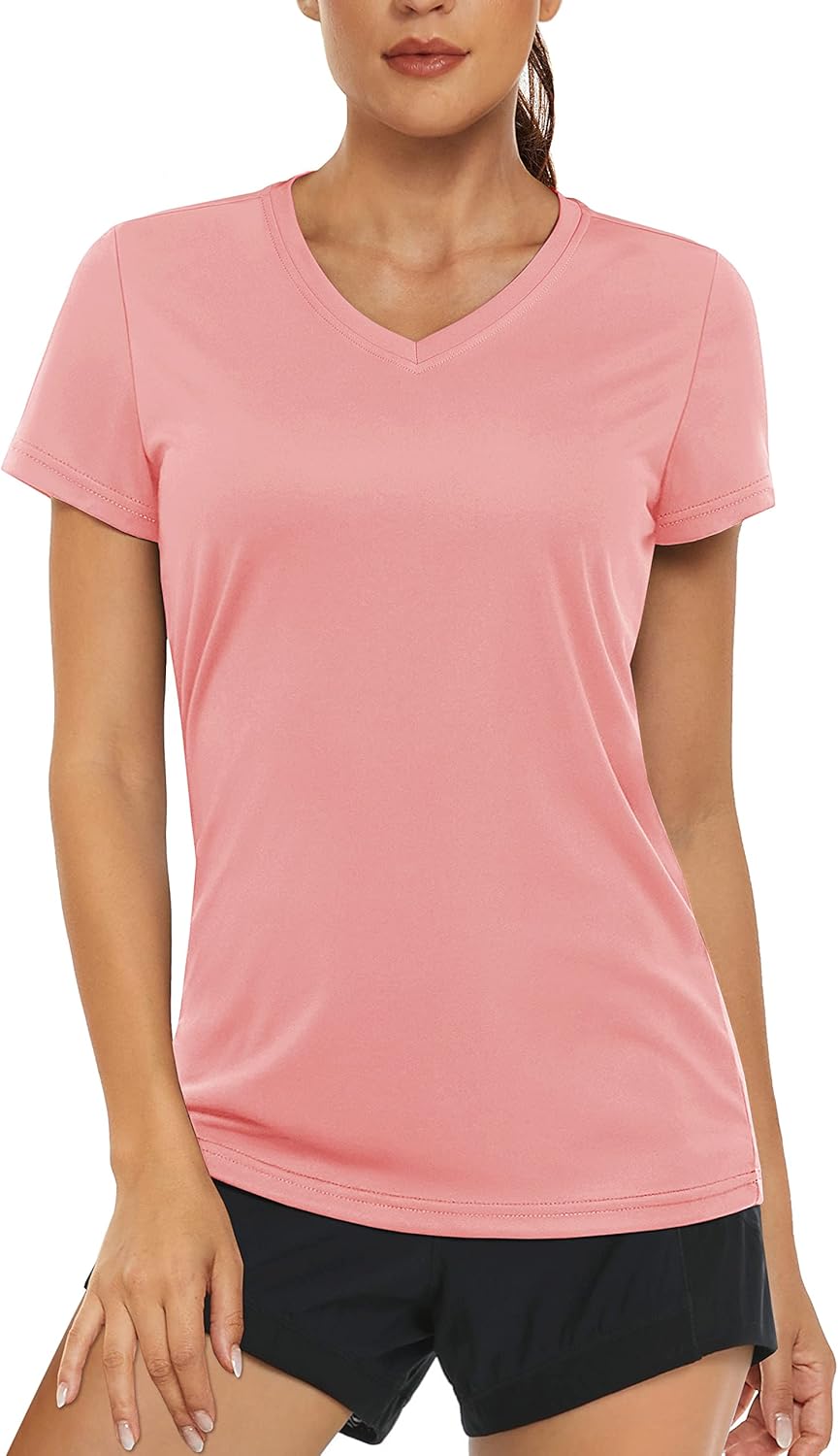 MAGCOMSEN Women's V-Neck Sun Protection Tee