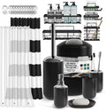 Clara Clark Bathroom Accessories Set - Complete Matte Black 25PC