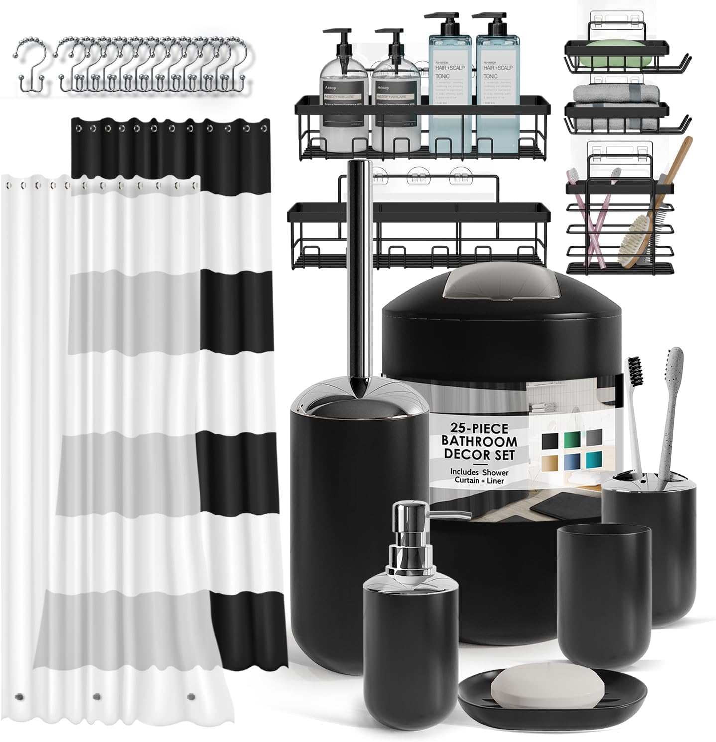 Stylish Black Bathroom Accessories Set for Modern Spaces