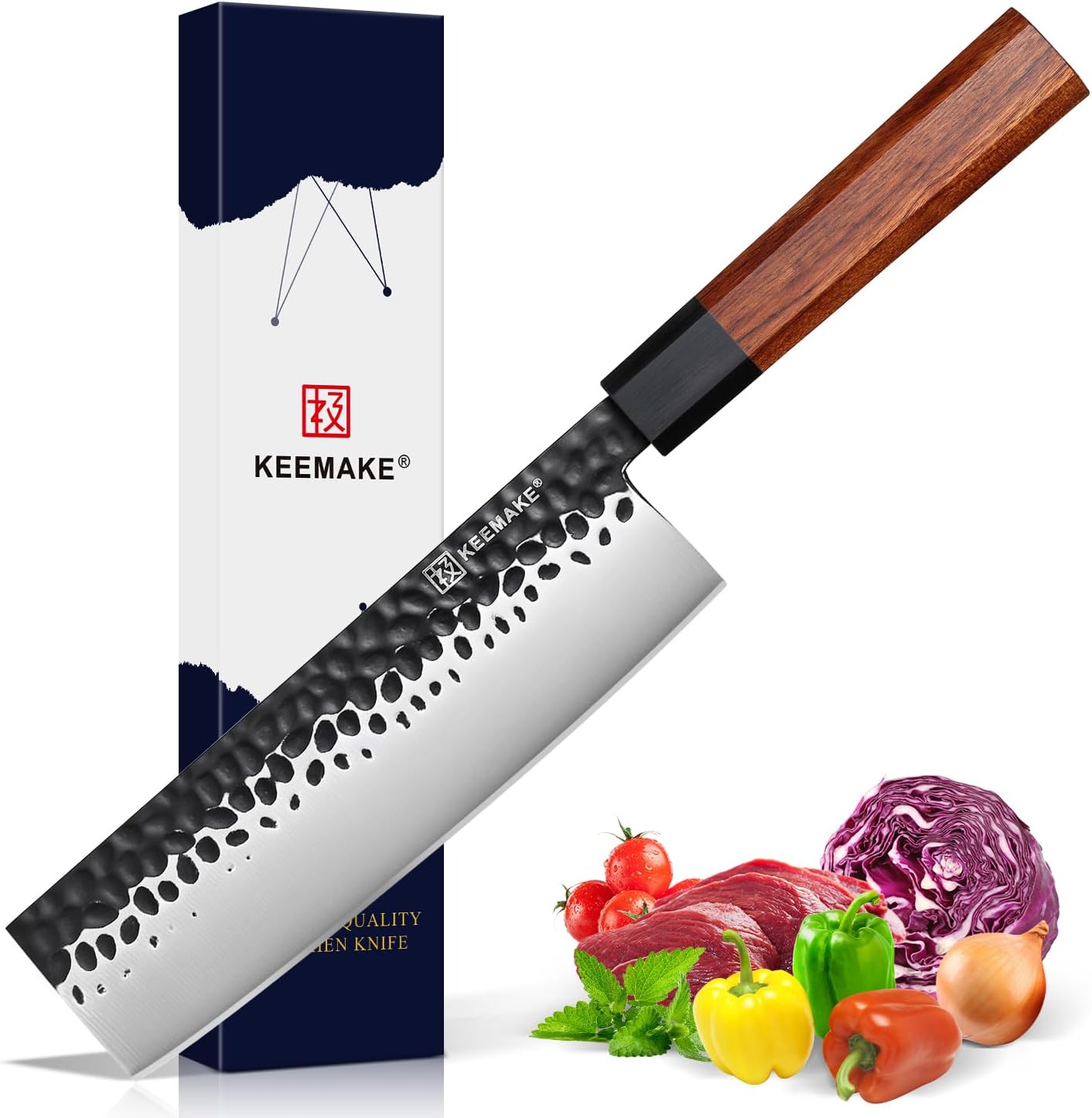 KEEMAKE Nakiri Knife 7 inch - Premium Japanese Vegetable Knife