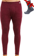 Merino Wool Base Layer Mens Bottom Pants - Warm, Odor-Free Thermal