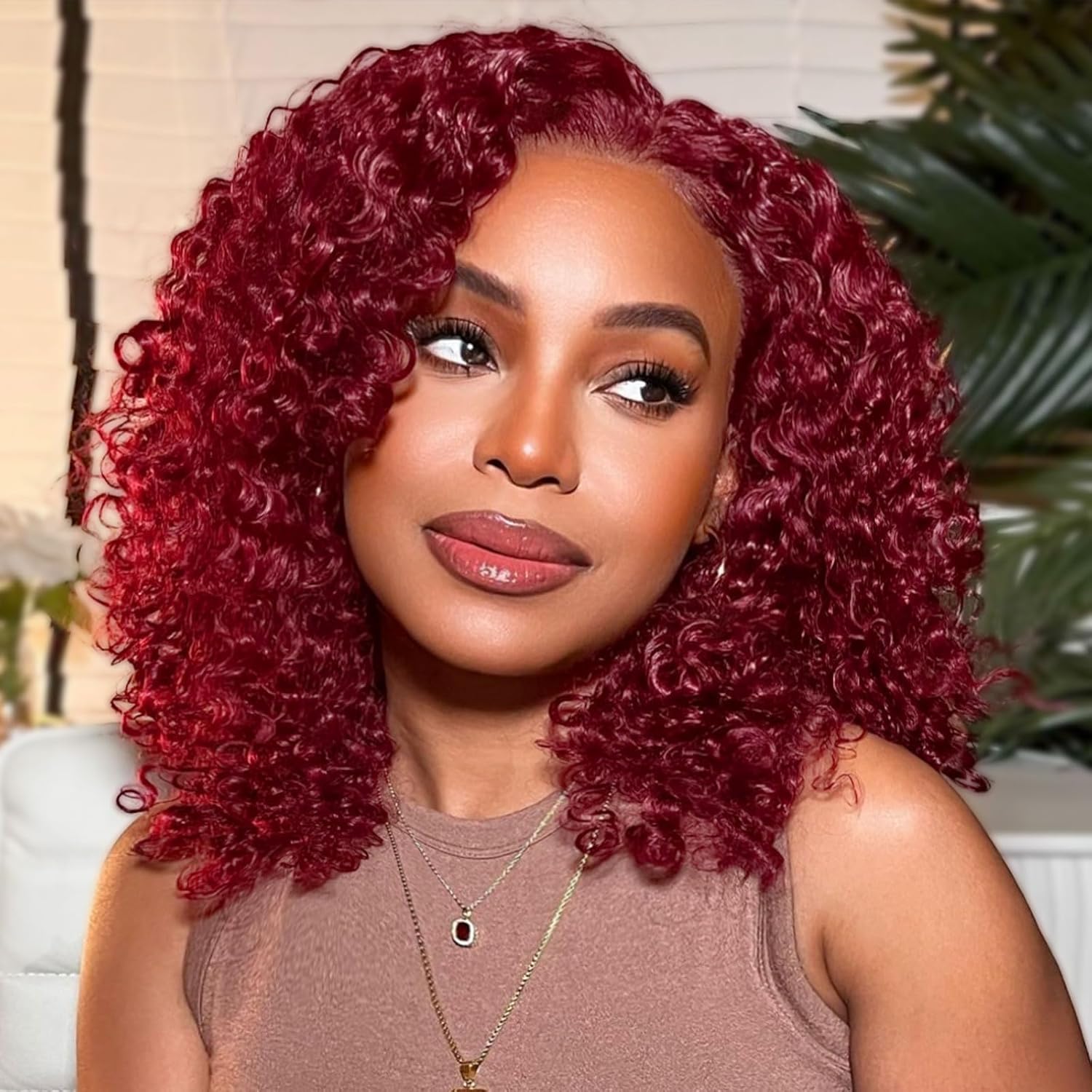 Burgundy Deep Wave BOB Wig Human Hair for Stylish Looks