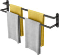 Double Towel Bar 32 in Matte Black - Space-Saving Wall Mount