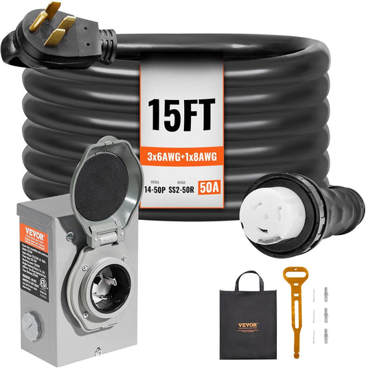 VEVOR 50 Amp Generator Cord and Power Inlet Box Kit Review