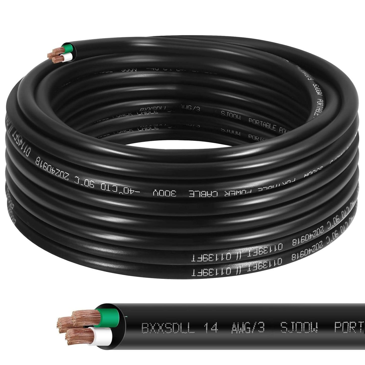 50FT 14/3 SJOOW 300V Wire for Heavy Duty Power Applications