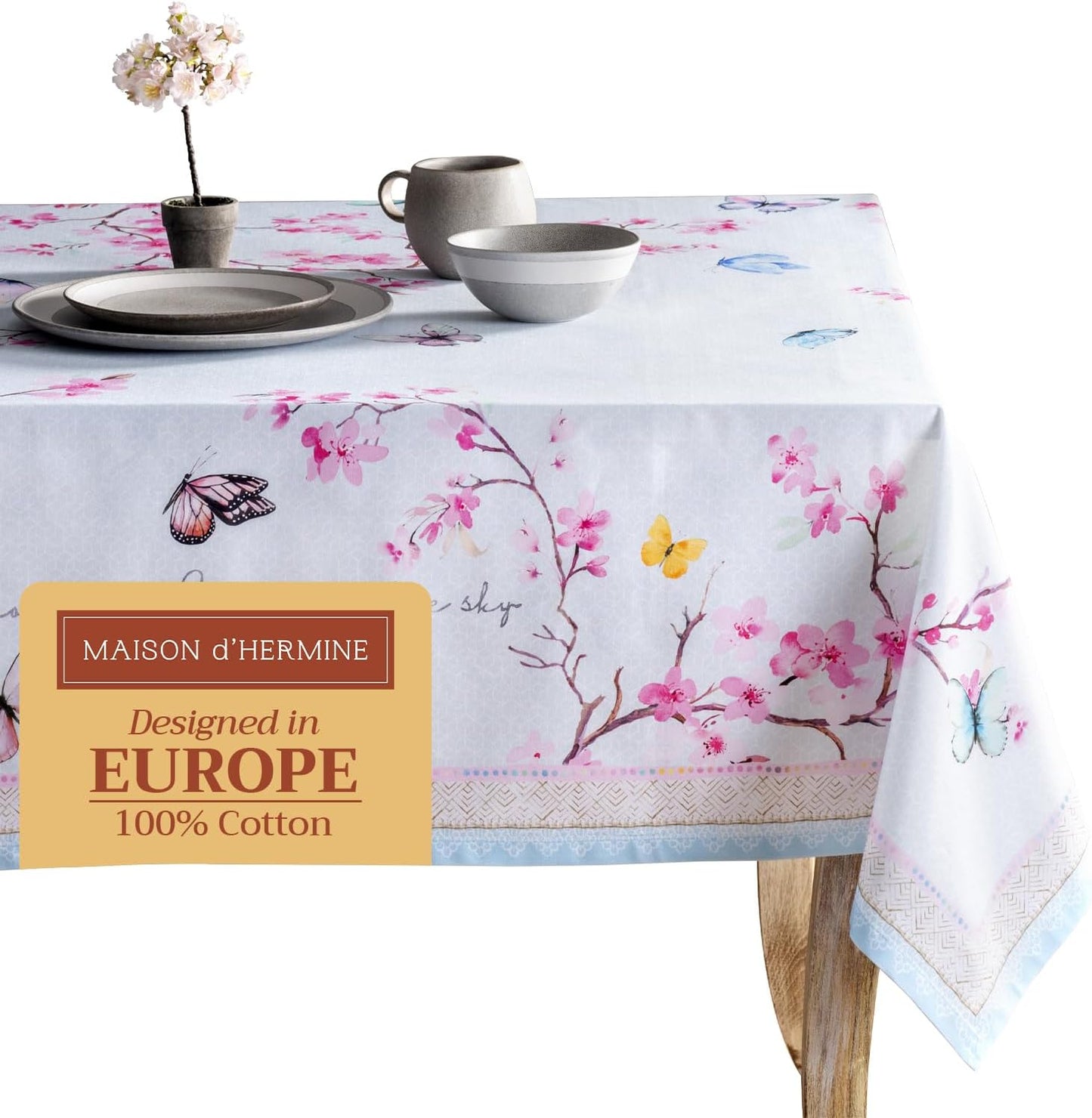 Maison d' Hermine 100% Cotton Tablecloth for Elegant Dining