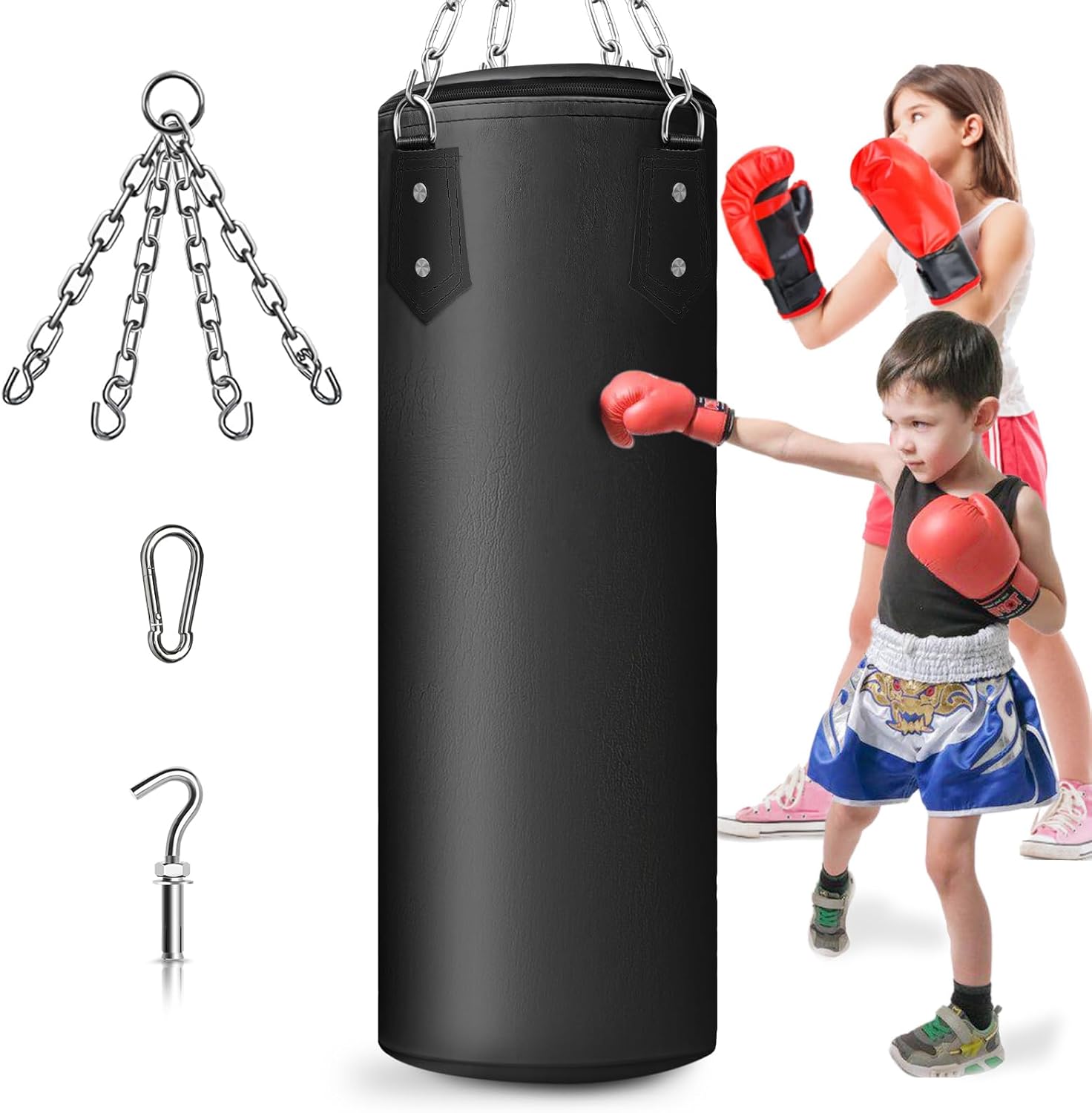YORWHIN 2FT Kids Hanging Punching Bag - Fun Kickboxing Training!