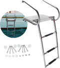 3-Step Boat Ladder with Swim Platform - Stainless Telescopic Boarding