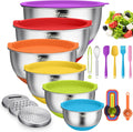 Stainless Steel Mixing Bowls Set with Airtight Lids - Versatile Prep