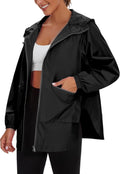 Womens Waterproof Raincoat Lightweight Trench Hooded Windbreaker