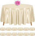 120 in Round Tablecloth 12 Pack Champagne Satin - Wrinkle Resistant