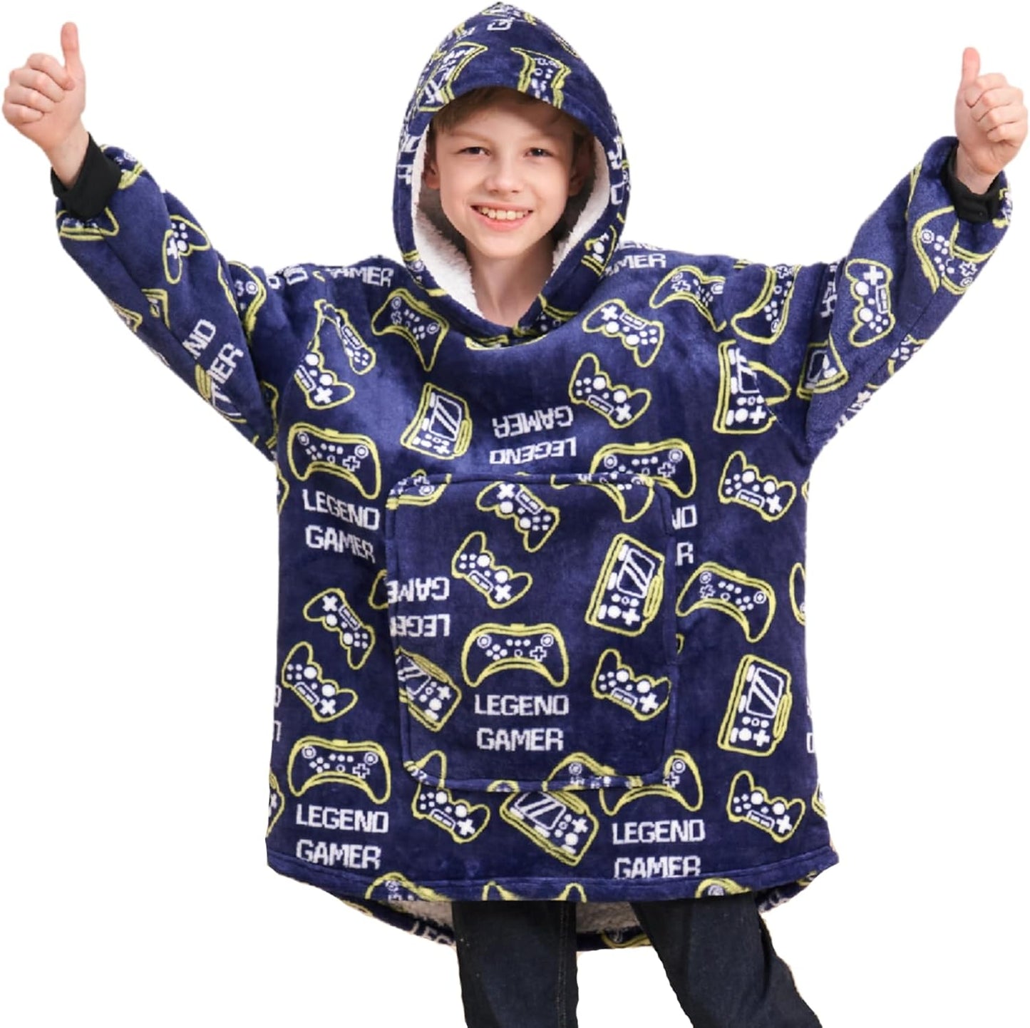 Game Controller Wearable Blanket Hoodie for Boys - Cozy Comfort