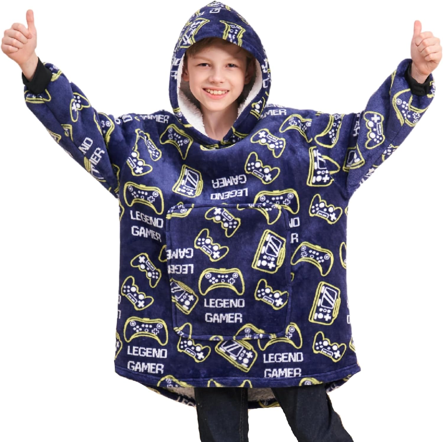 Game Controller Wearable Blanket Hoodie for Boys - Cozy Comfort