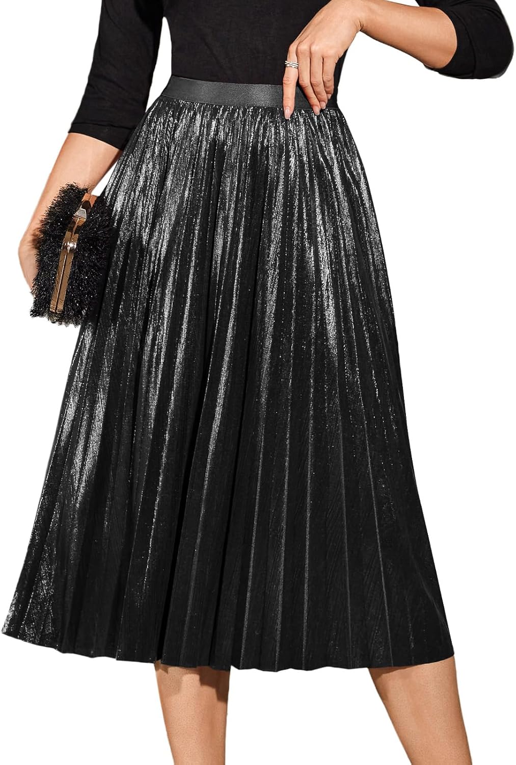 DRESSTELLS Pleated Midi Skirts for Women - Stylish and Versatile