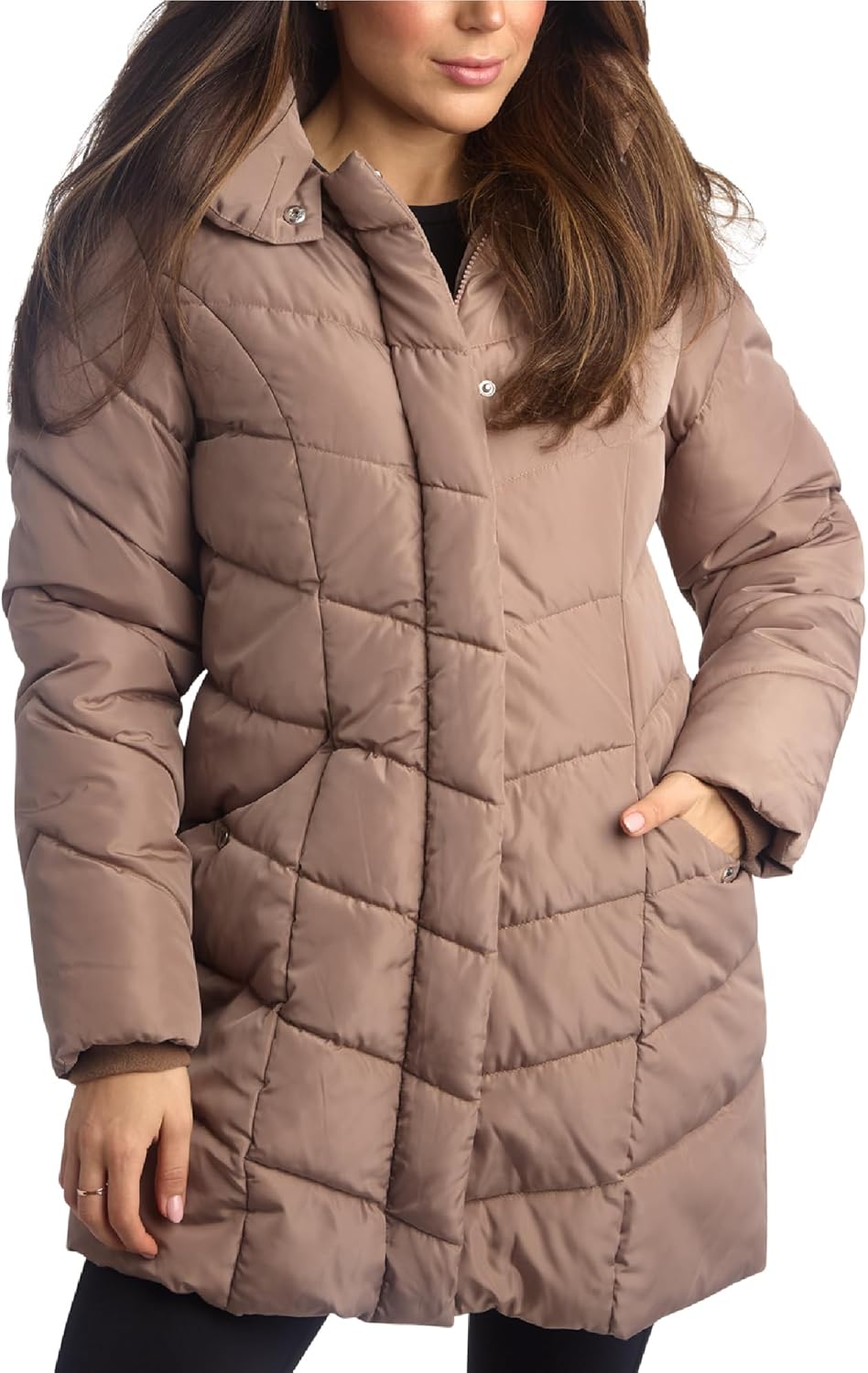 Stylish Womens Long Puffer Coat for Cold Weather by Steve Madden