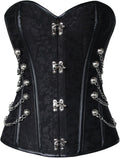 Spiral Steel Boned Steampunk Bustier Corset for Women - Chains