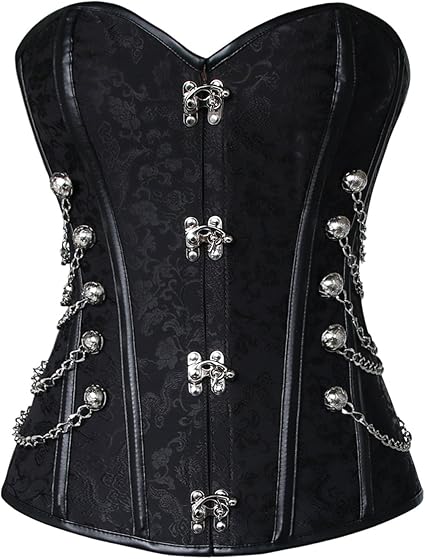 Charmian Women's Spiral Steel Boned Steampunk Gothic Corset