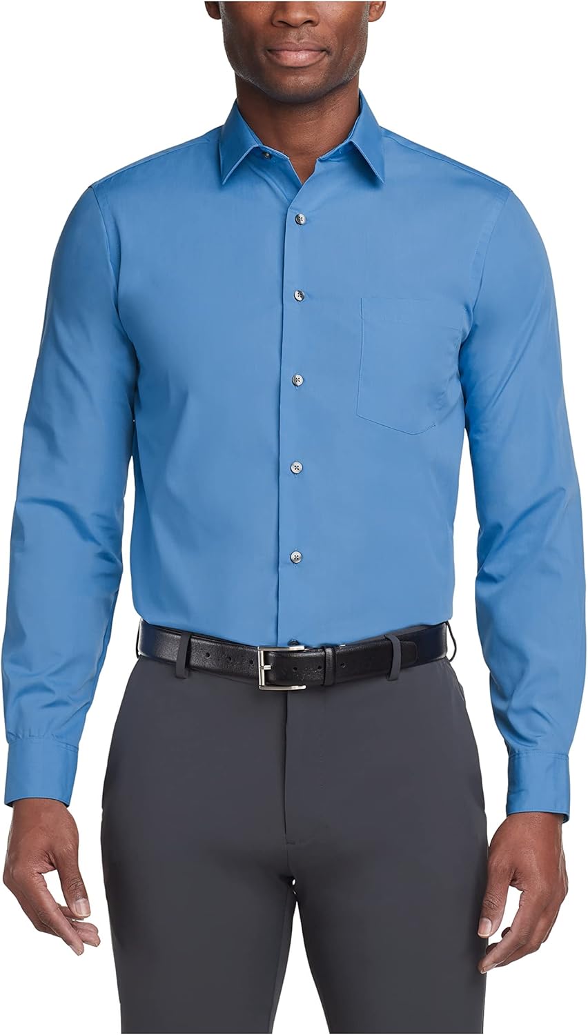 Van Heusen Men's Dress Shirt Regular Fit Poplin Solid for Comfort