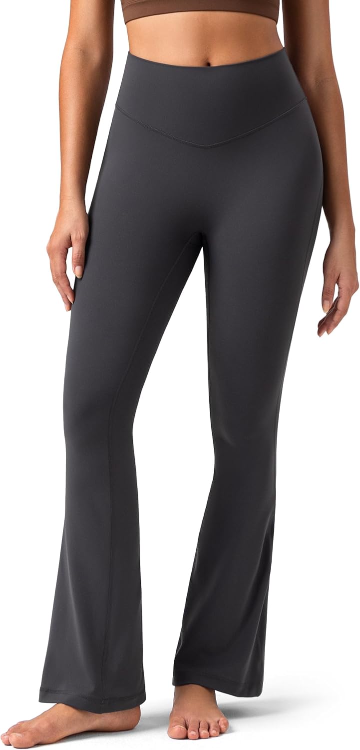 Colorfulkoala No Front Seam Flare Leggings for Women