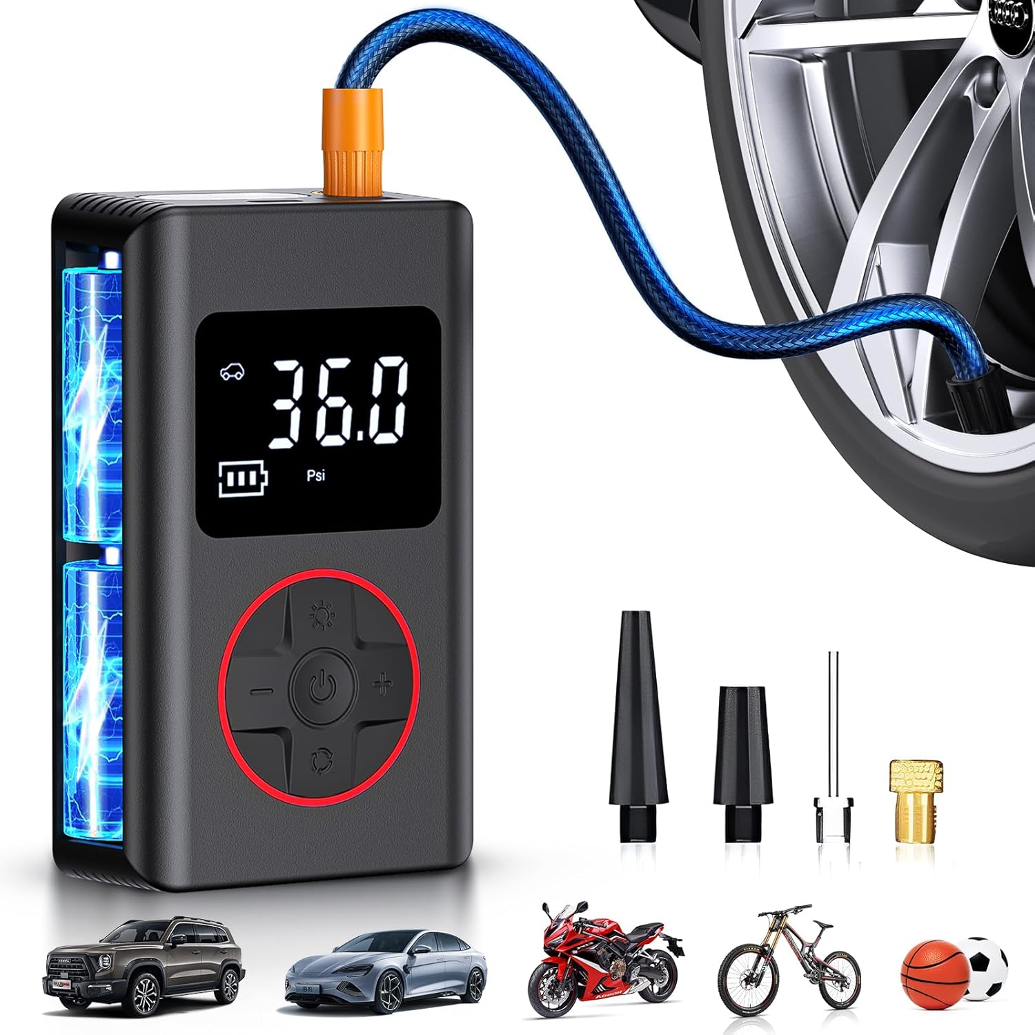 Power up with 150 PSI: Portable Tire Inflator