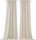 Beige Linen Sheer Curtains 52x108 - Privacy & Style for Any Room