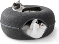 Jia Xi Indoor Cat Hideout Donut Bed - Dual-Layer Cat Tunnel
